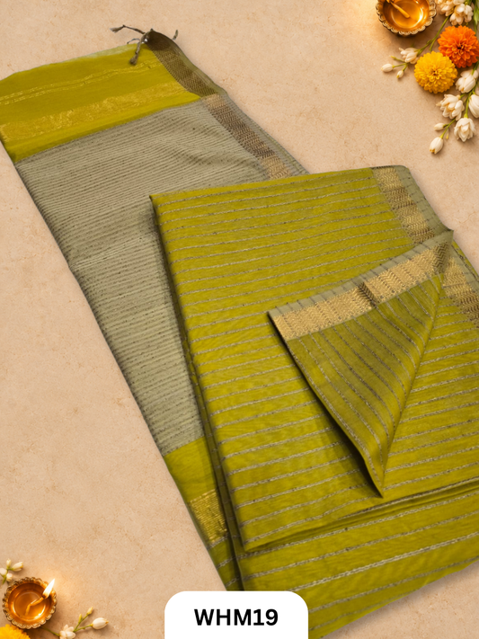 Maheshwari Handloom Jutte Pallu Line Saree