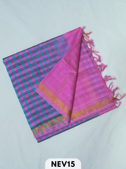 PALUM PAZHAMUM CHECKS SILK COTTON SAREE