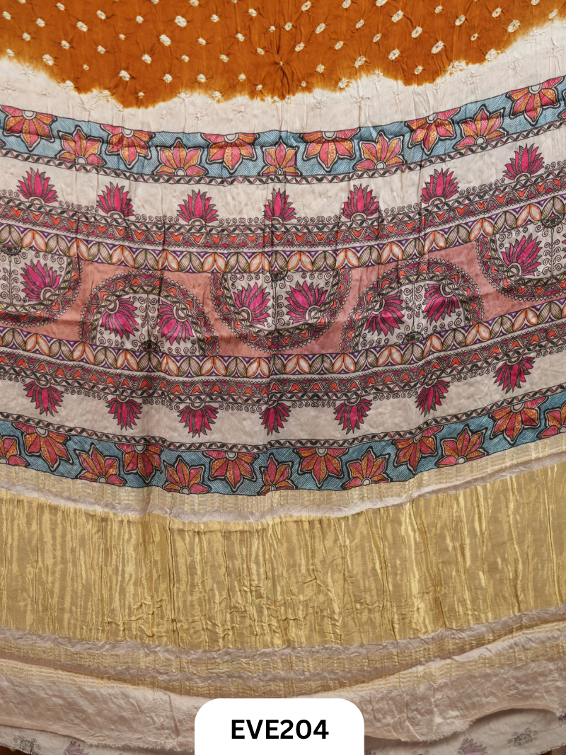 Modal Bandhini With Madhubani Fusion Saree