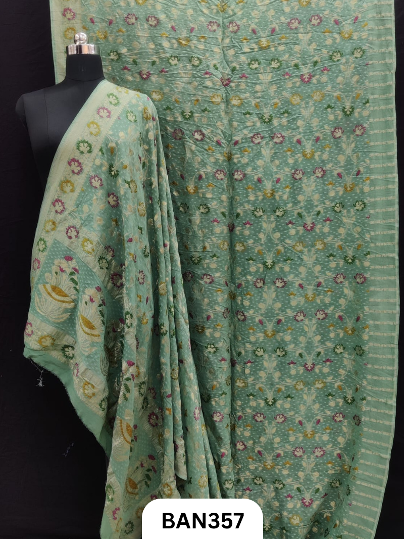 Georgettee Multicolor Butti Weaving Saree