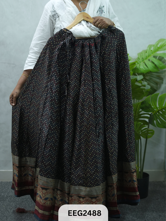 MUSHRU SKIRT 6 MTRS. FLARE-FREE SIZE
