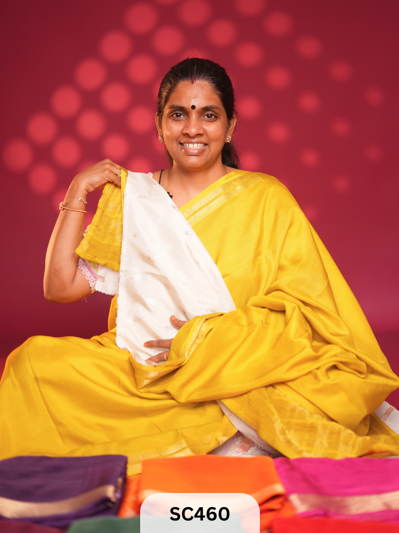 SEMI MYSORE CREPE SAREE