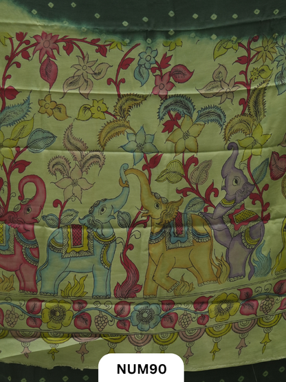 Modal Bandhini With Pure Penkalamkari Pallu And Blouse