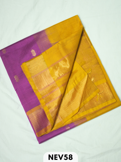 TISSUE BORDER WITH BODY BUTTA SILK COTTON SAREE