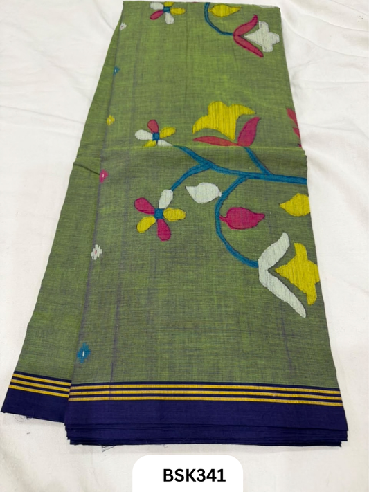 Handloom Pure Mul Cotton With Jamdhani Weave Saree