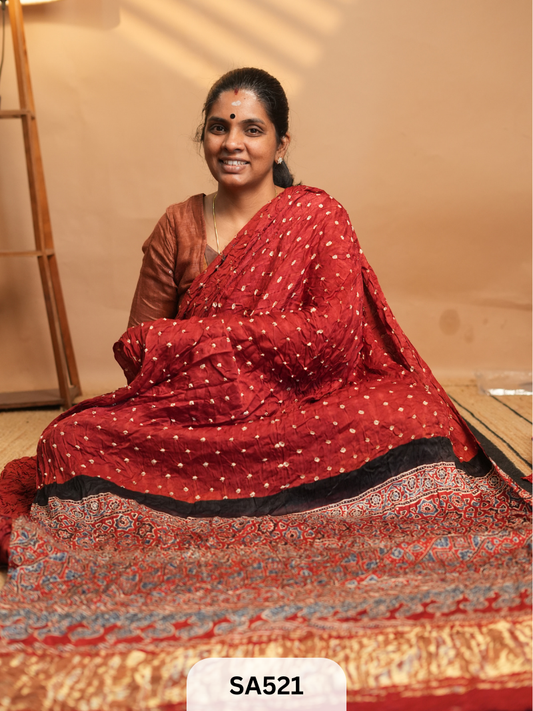 MODAL SILK WITH BANDHINI WORK