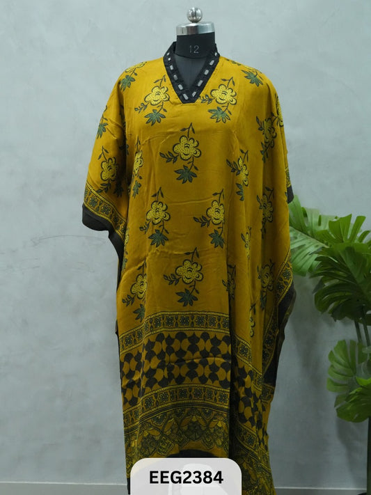 MODAL KHAFTAN WITH MIRROR WORK NECKLINE