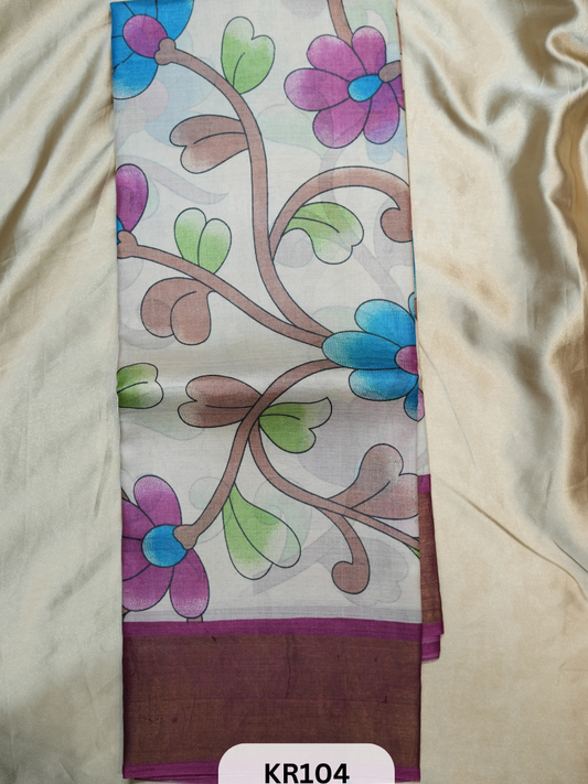 PURE TUSSAR SILK WITH HANDBLOCK AND DIGITAL