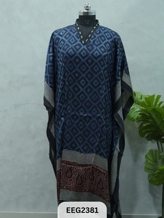 MODAL KHAFTAN WITH MIRROR WORK NECKLINE