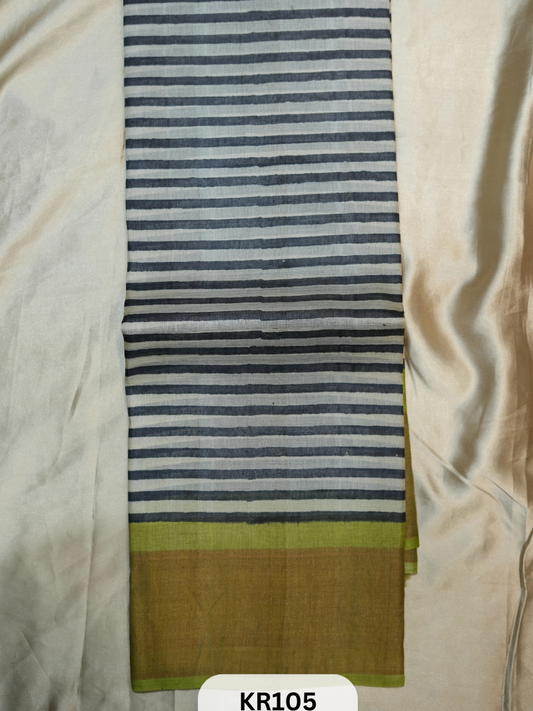 PURE TUSSAR SILK WITH HANDBLOCK AND DIGITAL