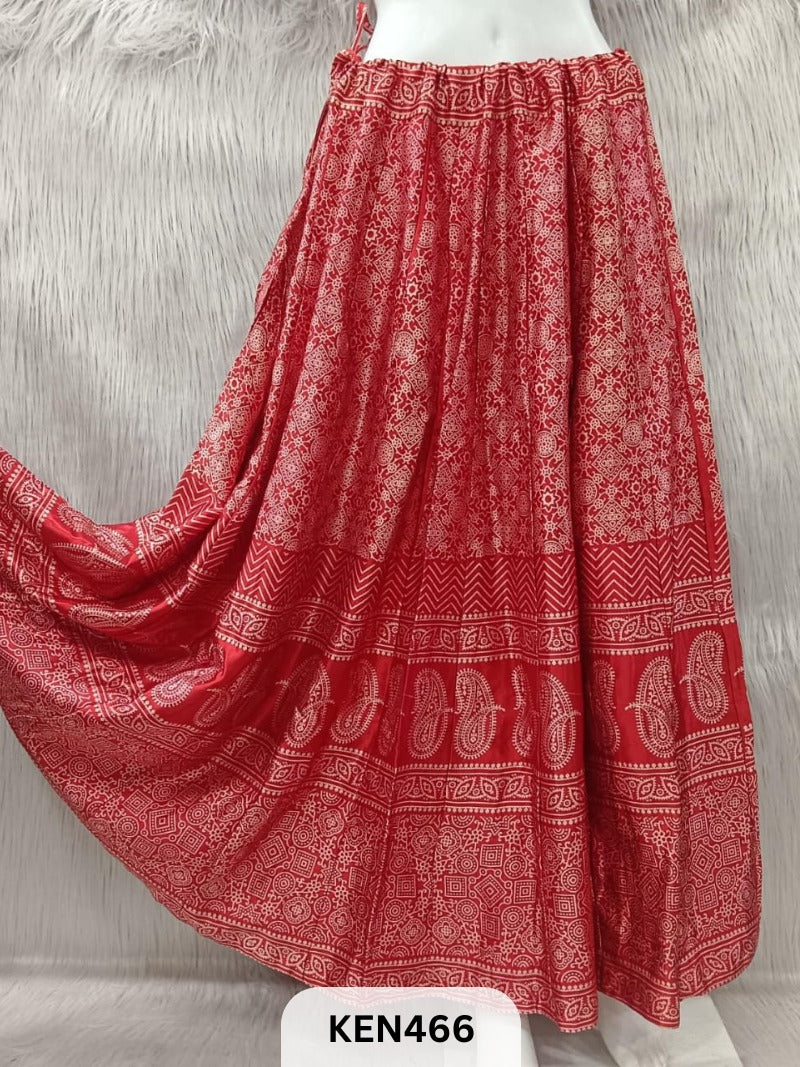 MASHRU PRINTED KALI SKIRT