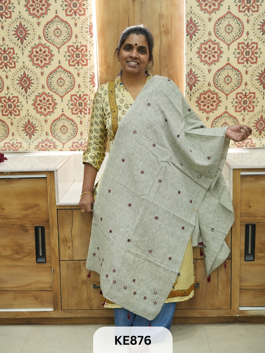 KALA COTTON MIRROR WORK STOLE