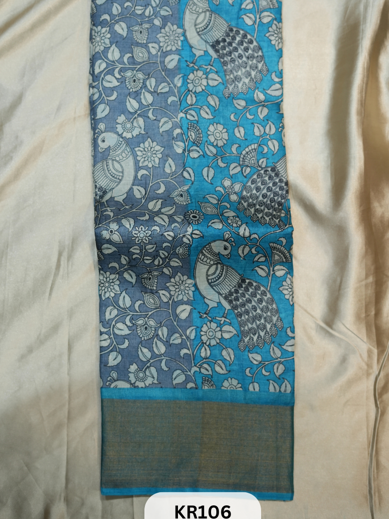 PURE TUSSAR SILK WITH HANDBLOCK AND DIGITAL