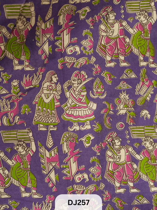 Kalamkari Hand printed - Fabric -1mtr