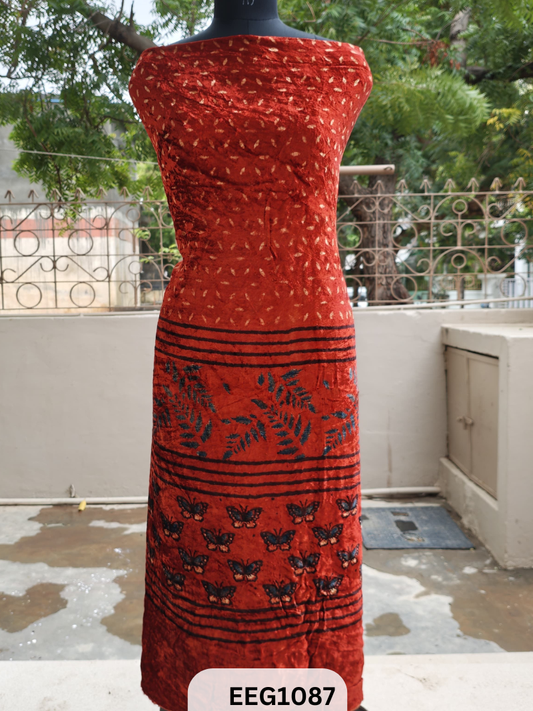 VELVET AJRAKH PRINTED TOP-2.4 MTR