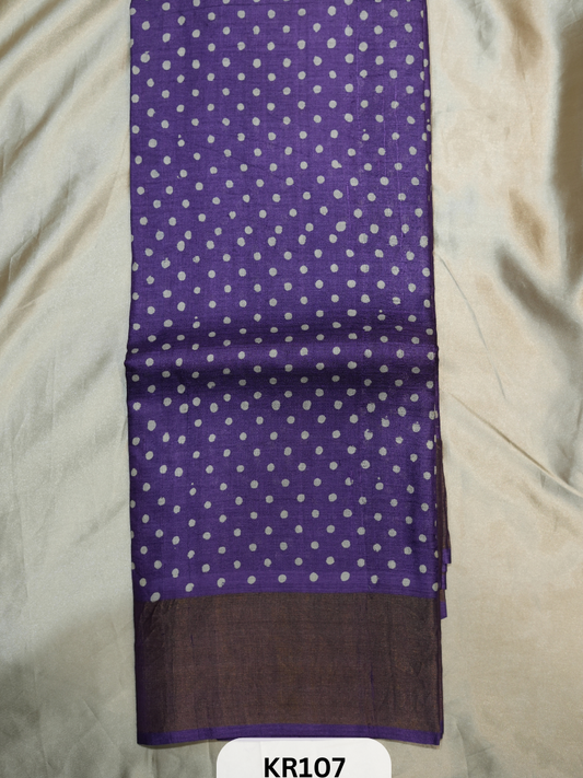 PURE TUSSAR SILK WITH HANDBLOCK AND DIGITAL