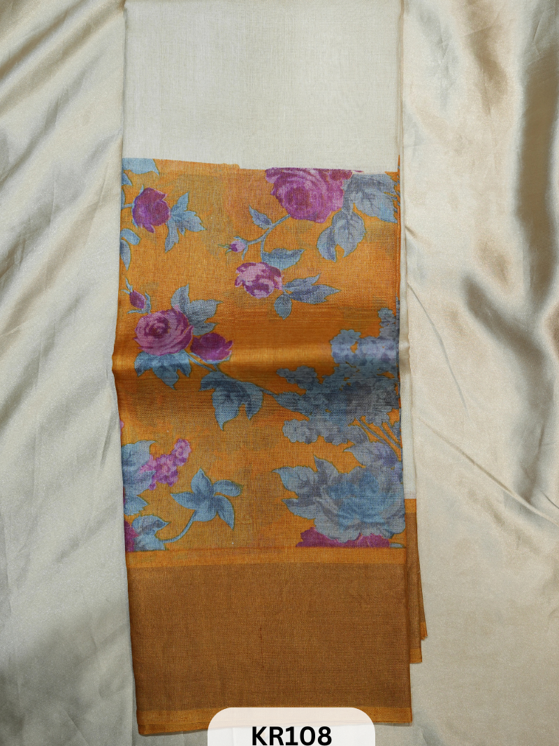 PURE TUSSAR SILK WITH HANDBLOCK AND DIGITAL