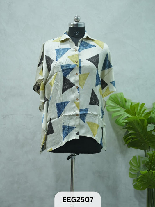 WOMEN MODAL AJRAKH PRINT KHAFTAN SHIRT