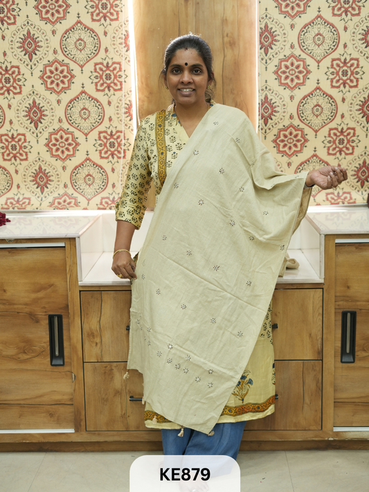 KALA COTTON MIRROR WORK STOLE