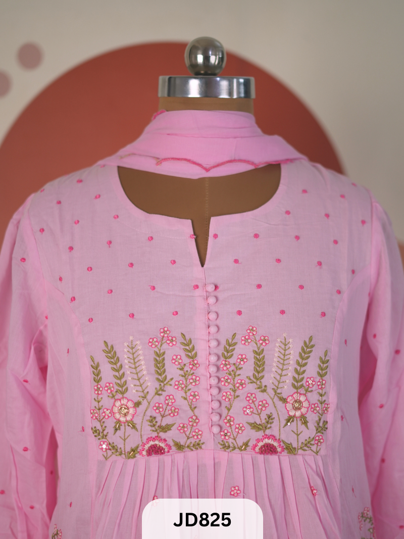 ROSE MILK PINK - HAND EMBROIDERY - Premium Soft Cotton