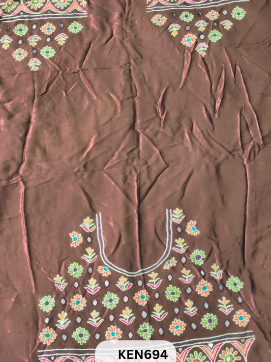MASHRUSILK HAND AARIWORK UNSTITCHED BLOUSEPIECE