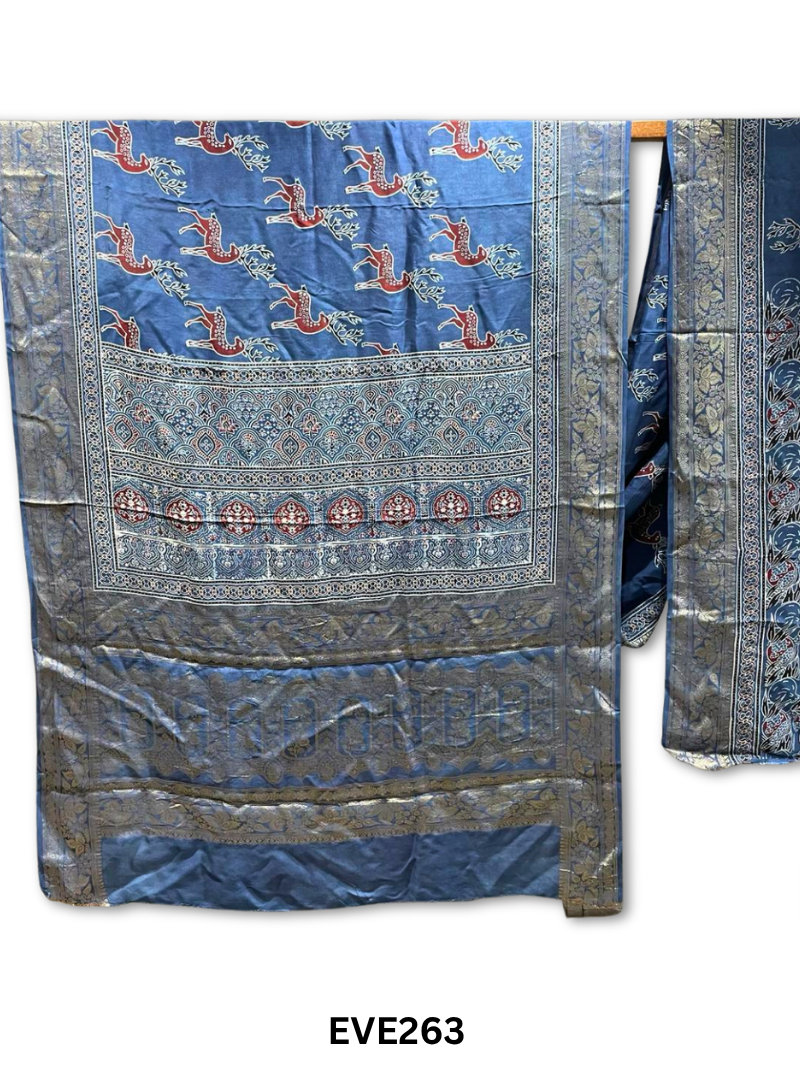 Dola Silk Ajrakh Saree