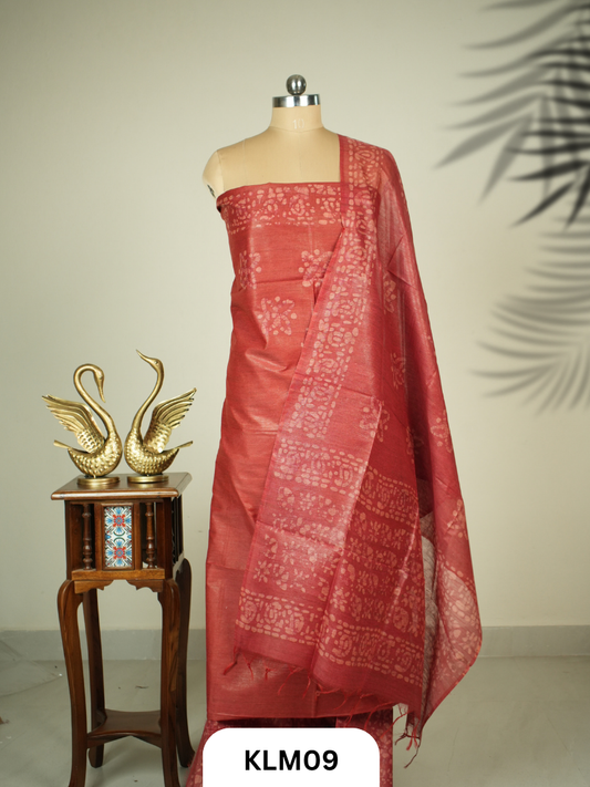 Semi Tussar Salwar Unstitched 3Pc Set