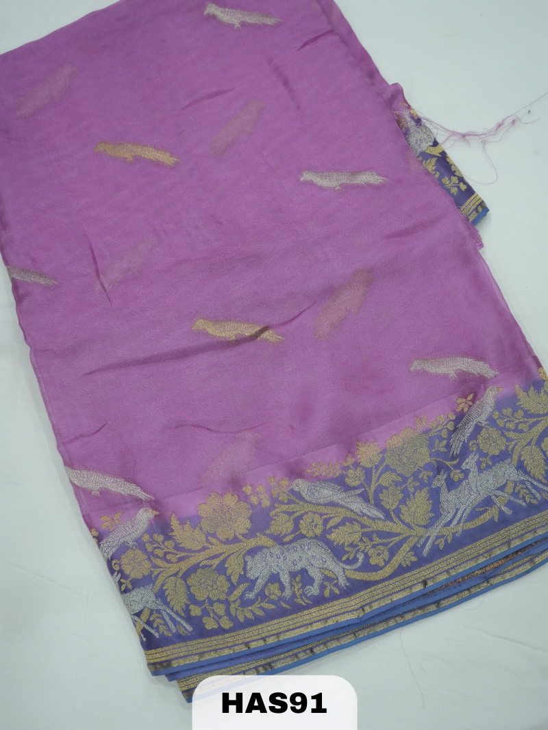BANARAS MASHRU SATIN BORDER SAREE