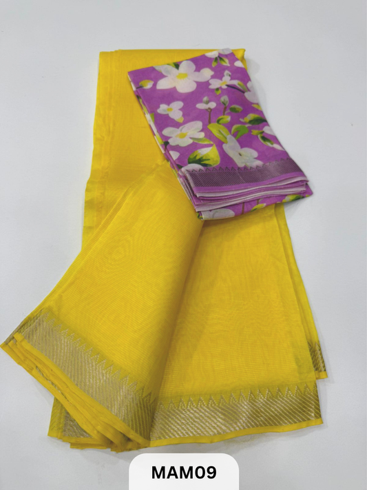 MANGALAGIRI HANDLOOM SAREE WITH NIZAM BORDER DUAL BLOUSE 😍 1 MTR IN SAREE AND 1 MTR DIGITAL  MANGALAGIRI BLOUSE FREE WITH IT