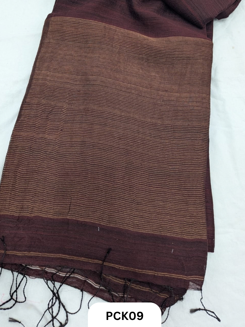 Pure Handloom Matka Plain Saree