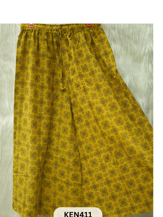 PLAZO HANDBLOCK PANT-FREE SIZE(22 to 40 INCH)