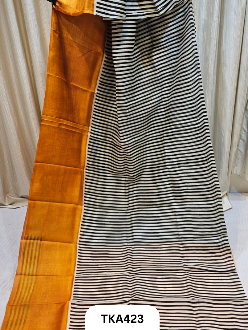 Murshidabad Silk Hand Painted Saree