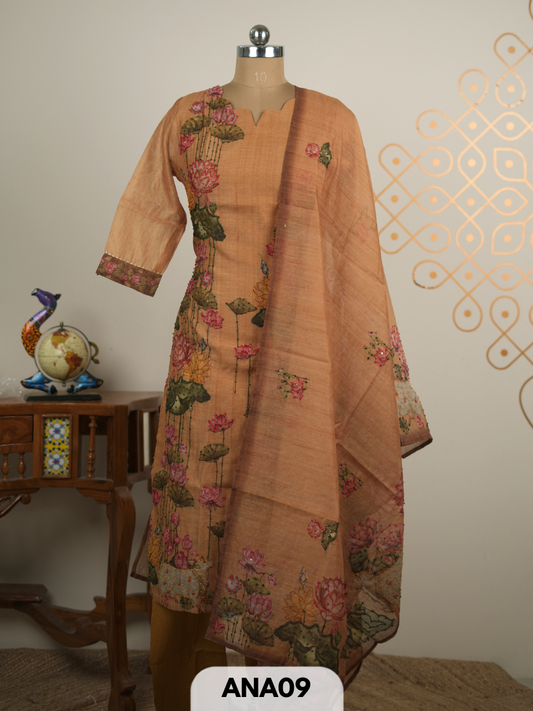 PURE CHANDHERI 3 PCS SALWAR SET