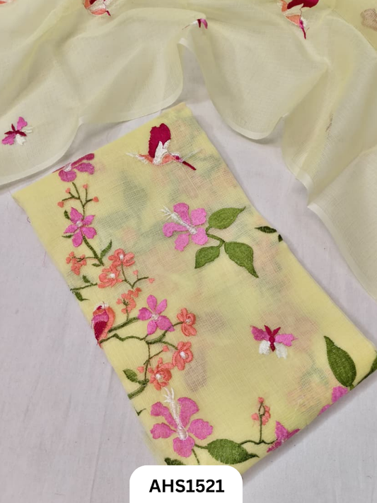 Kota Cotton Embroidery Work Dress Material