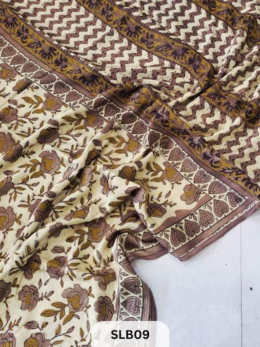 NASPHAL AJRAKH VANASPATHI MODAL HANDBLOCK PRINT SAREE