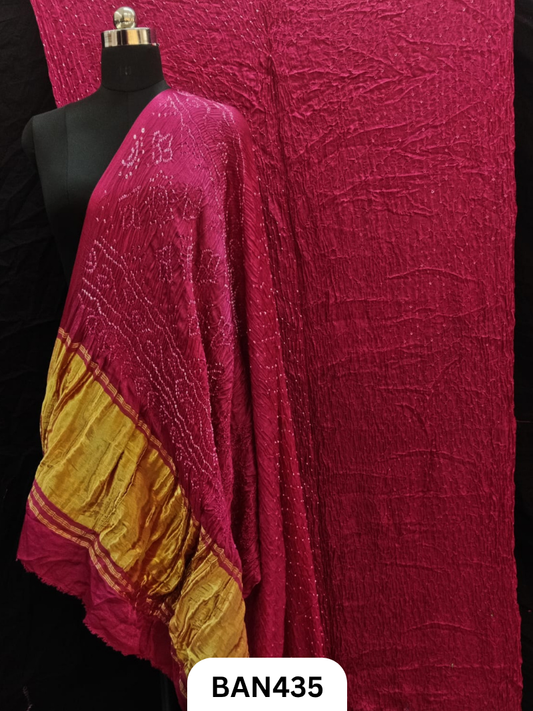 Vegan Silk Tissue Pallu Heavy Dani Bandhej Saree