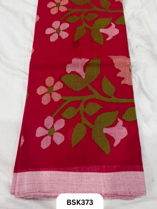 Handloom Pure Mul Cotton With Jamdhani Weave Saree