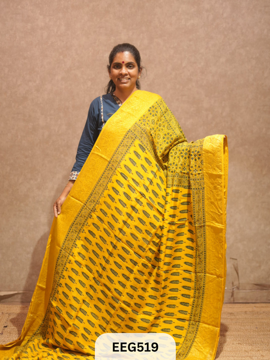 AJRAKH DOLA SILK SAREE