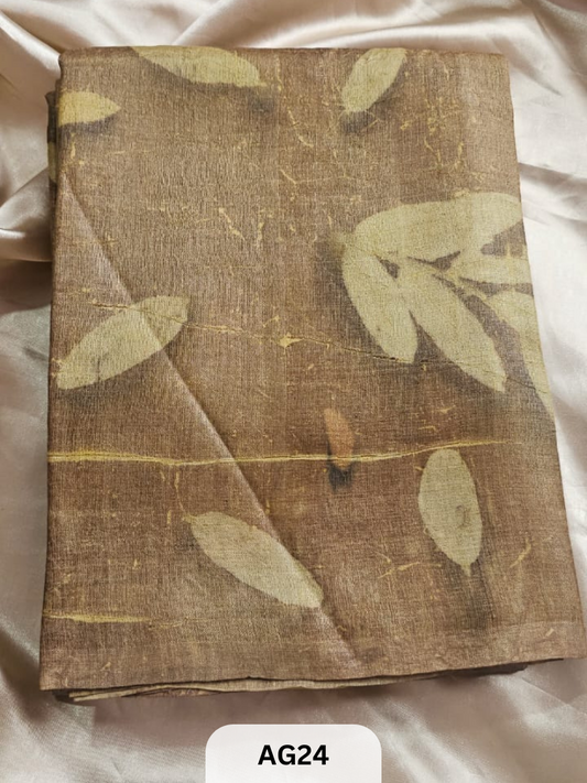 PURE GACHI TUSSAR WITH SILK MARK | ECO - NATURAL PRINT