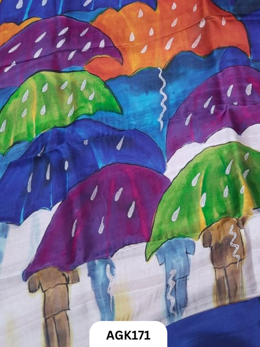 Murshidabad Silk 4Ply Hand Printing Work