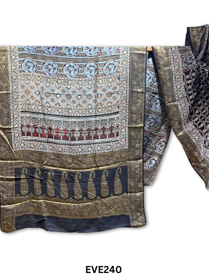 Dola Silk Ajrakh Saree