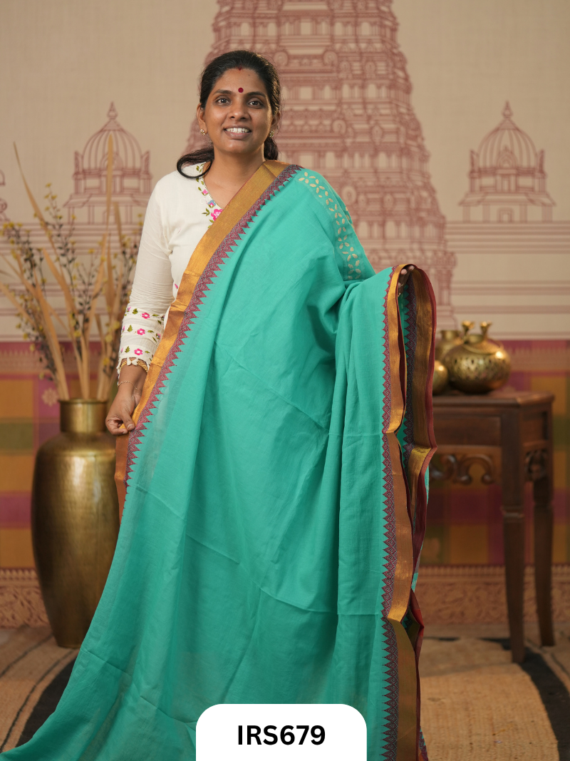 Chettinadu Saree With Barmer Aplique Work