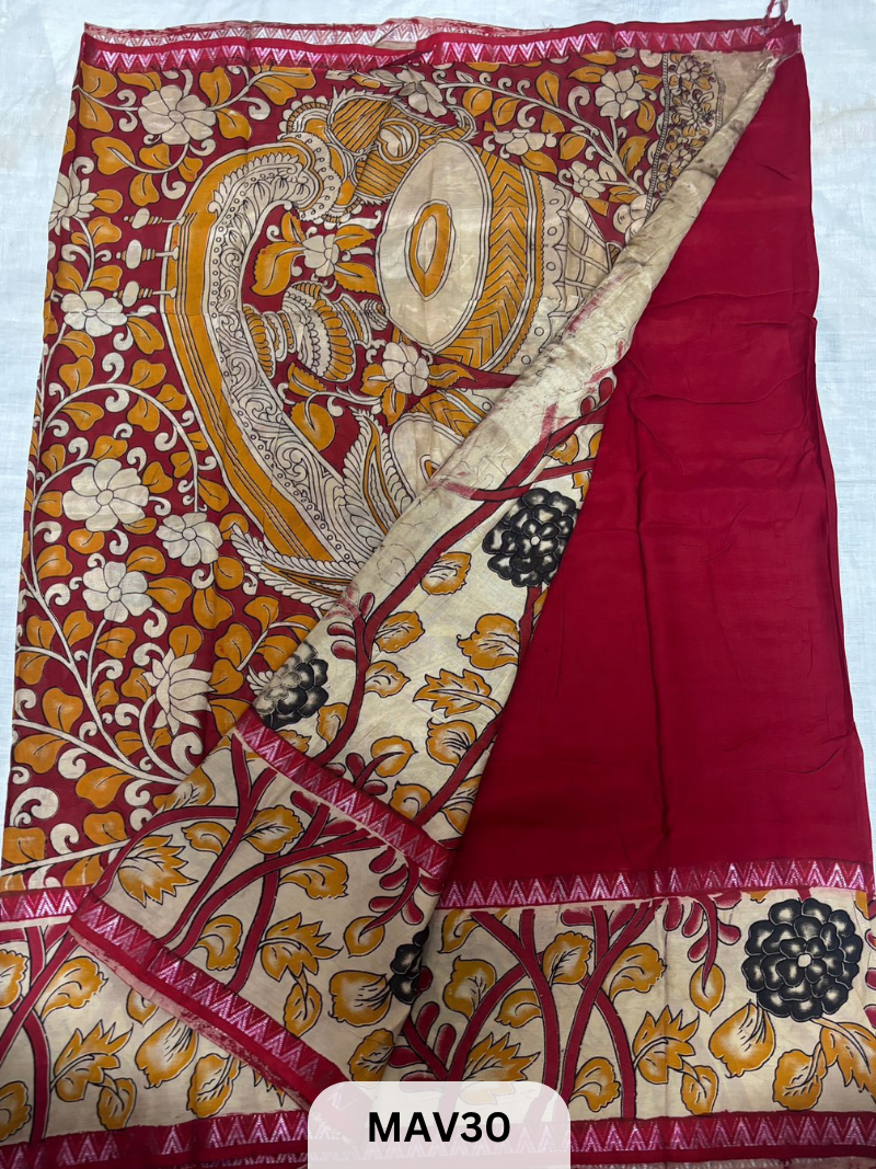 MANGALAGIRI SILK WITH KALAMKARI FUSION