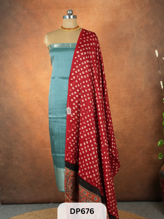 Modal Bandhani Dupatta + Mangalgiri Top