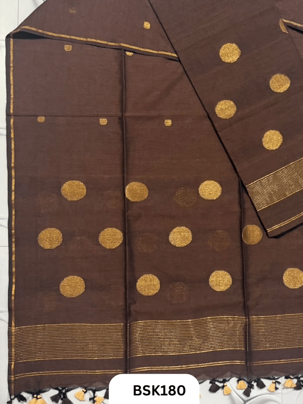 Pure Mulcotton Handloom Polka Salwar Suit  Top 2.5mtr and Duppata 2.5mtr