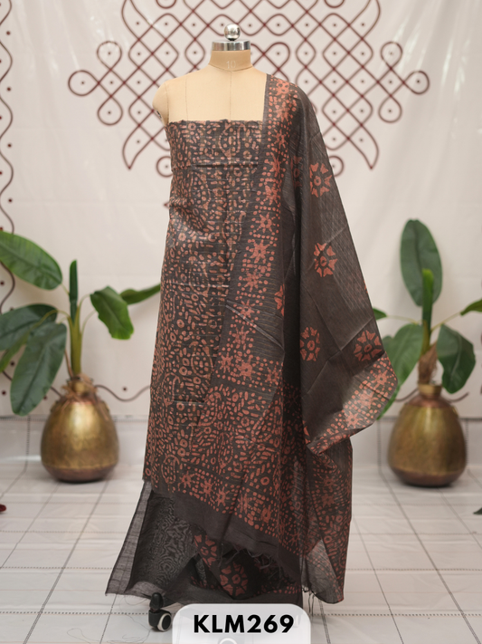 Bhagalpur Semi Tussar 3 pcs salwar set
