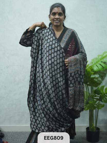 MODAL AJRAKH BANDHEJ SAREE