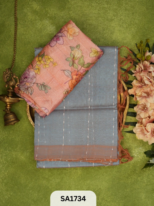 HANDLOOM MANGALAGIRI JUTE SILK + RAW SILK BLOUSE