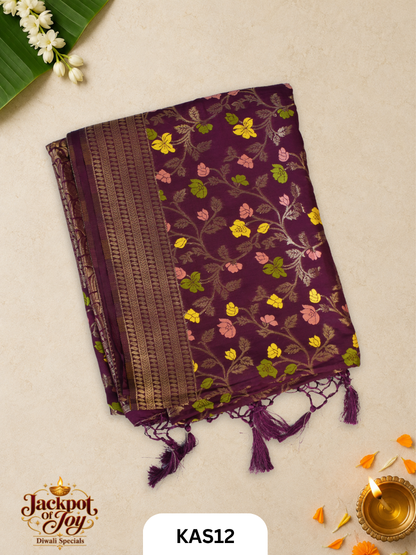 Semi Matka With Meenakari Work Saree