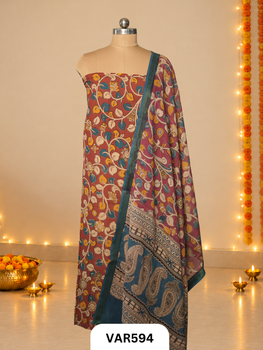 Kalamkari 2 Pcs Salwar Suit - Top2.5 Mtr and Duppatta